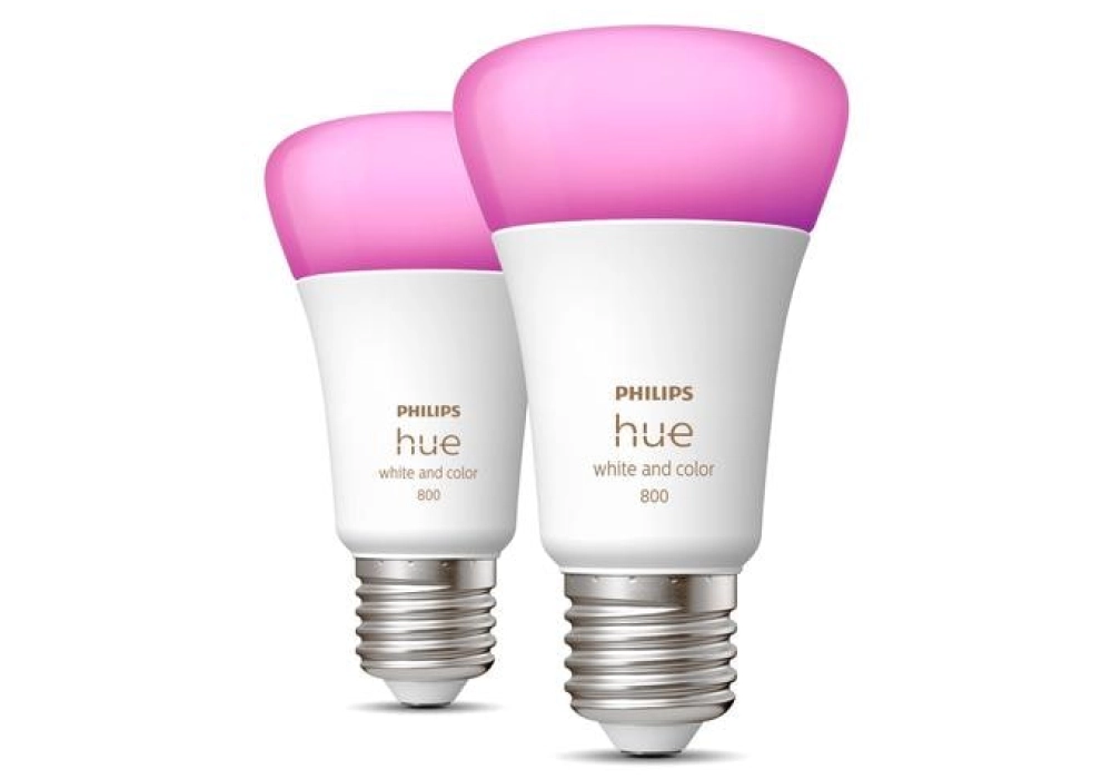 Philips Hue Ampoule White & Color Ambiance, E27, 2 pièces, BT