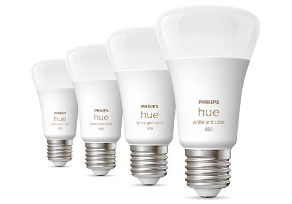 Philips Hue Ampoule White & Color Ambiance, E27, 4 pièces, BT