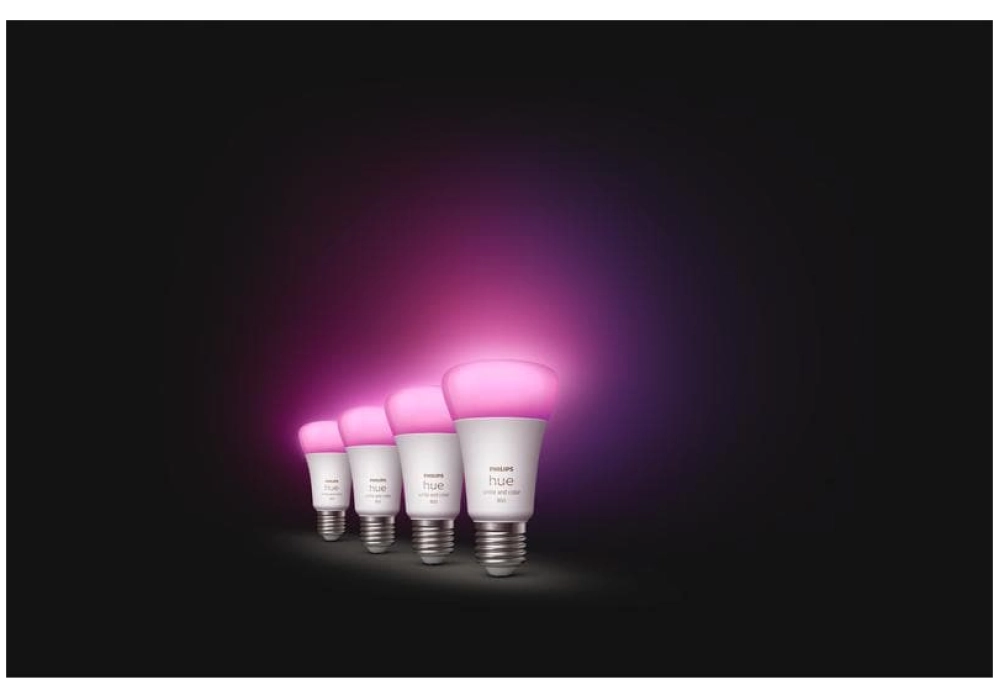 Philips Hue Ampoule White & Color Ambiance, E27, 4 pièces, BT