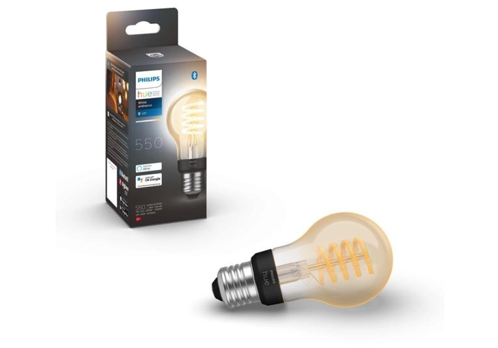 Philips Hue Ampoule White Ambiance, E27, Filament, Bluetooth