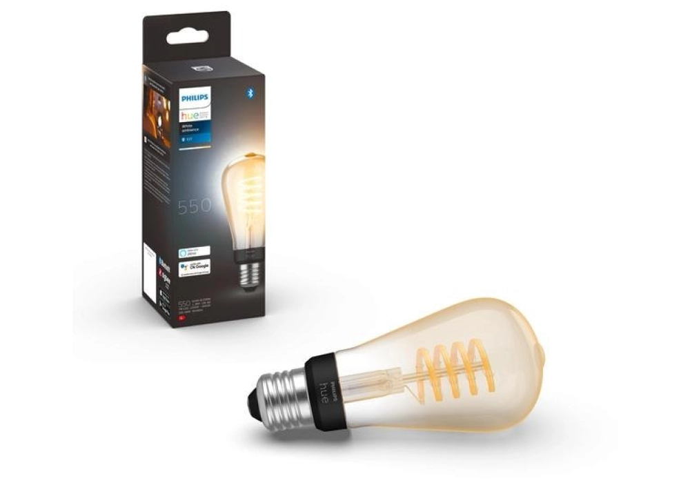 Philips Hue Ampoule White Ambiance, E27, Filament, Edison, BT