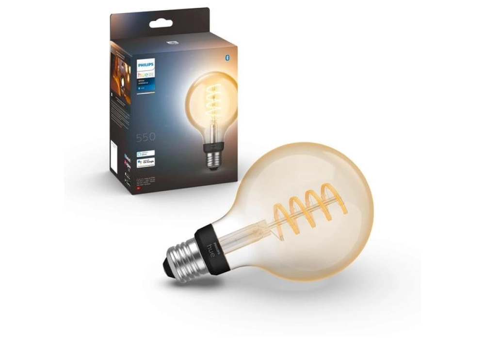 Philips Hue Ampoule White Ambiance, E27, Filament, Globe, BT