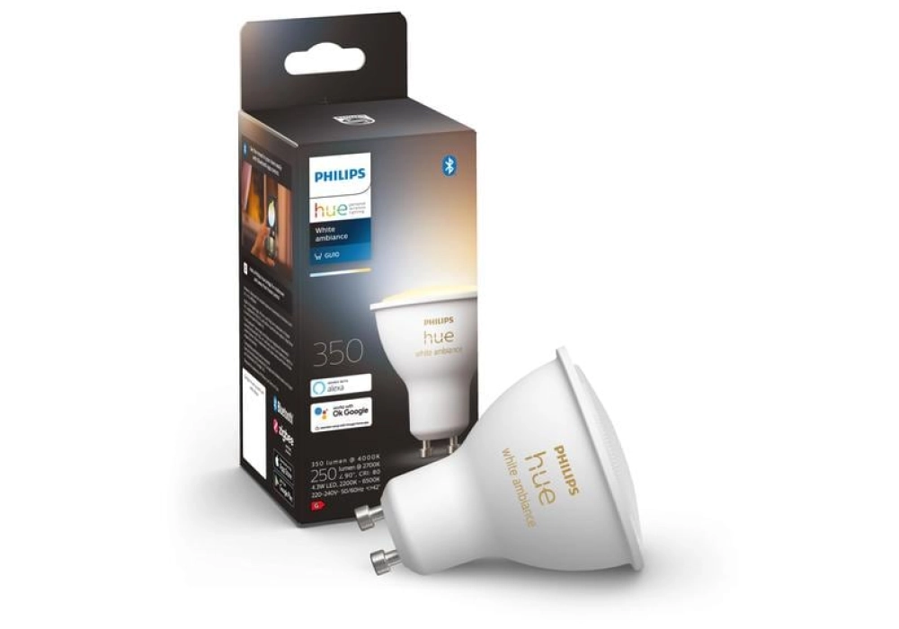 Philips Hue Ampoule White Ambiance, GU10, BT