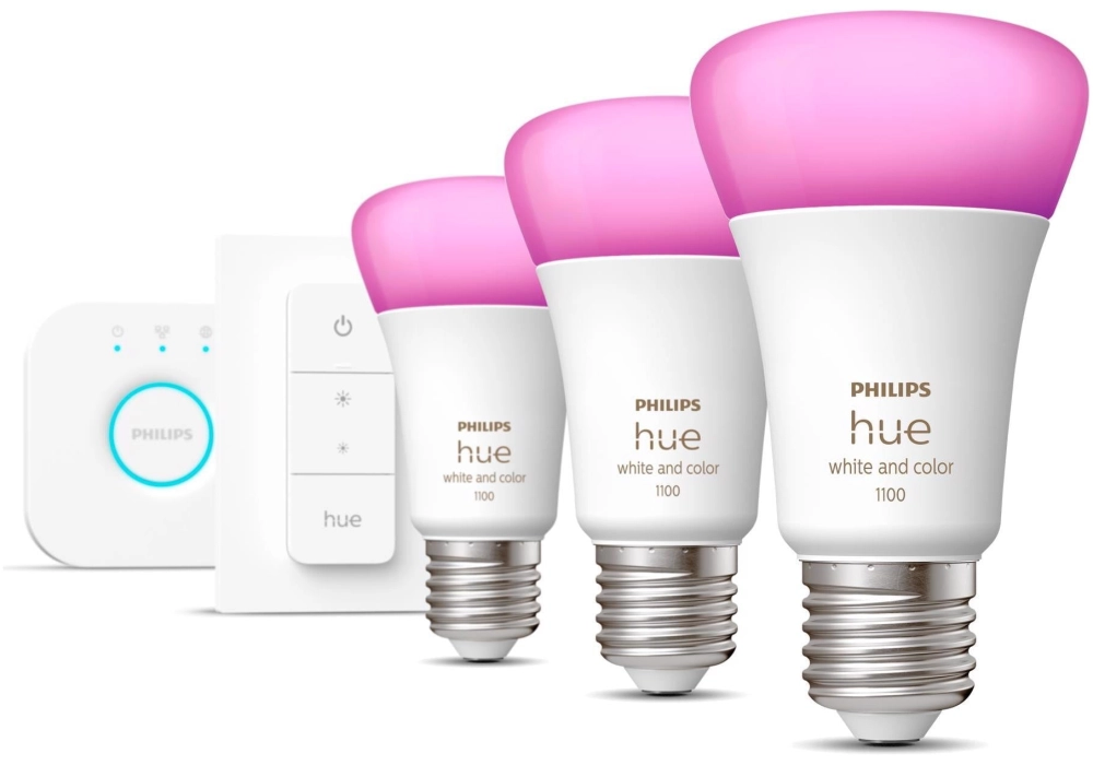 Philips Hue Kit de départ White & Color Ambiance, 3 x E27, 75 W