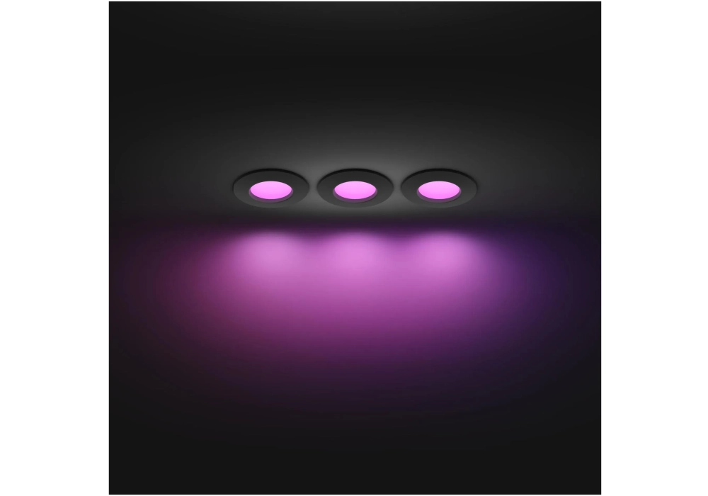 Philips Hue White & Color Ambiance Slim Recessed 90 mm 3 pièces noir