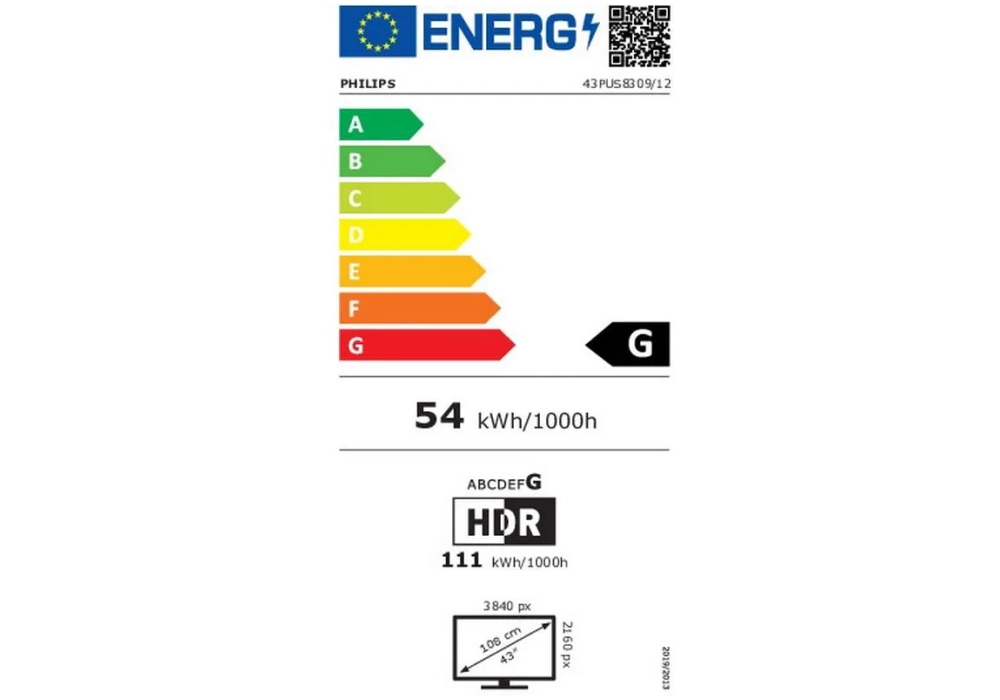 Philips TV 43PUS8309/12 43", 3840 x 2160 (Ultra HD 4K), LED-LCD