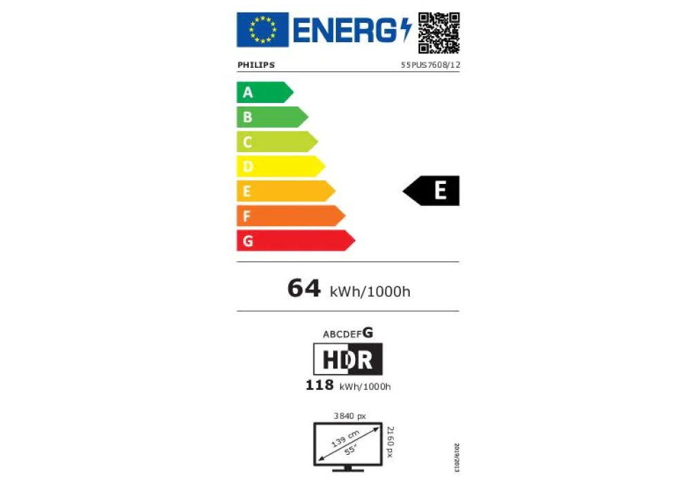 Philips TV 55PUS7608/12 55", 3840 x 2160 (Ultra HD 4K), LED-LCD