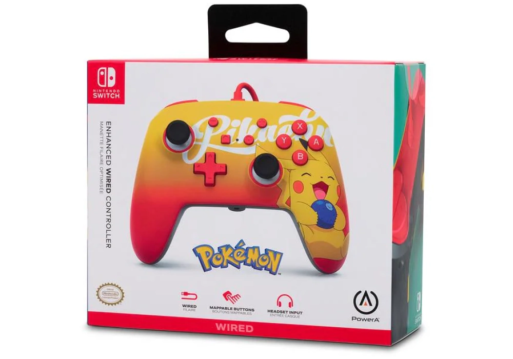 Power A Enhanced Wired Controller (Orange Berry Pikachu)