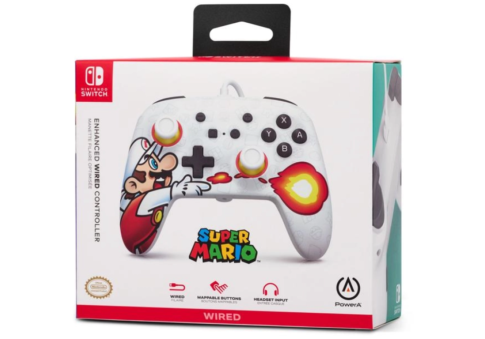 Power A Enhanced Wired Controller Fireball Mario