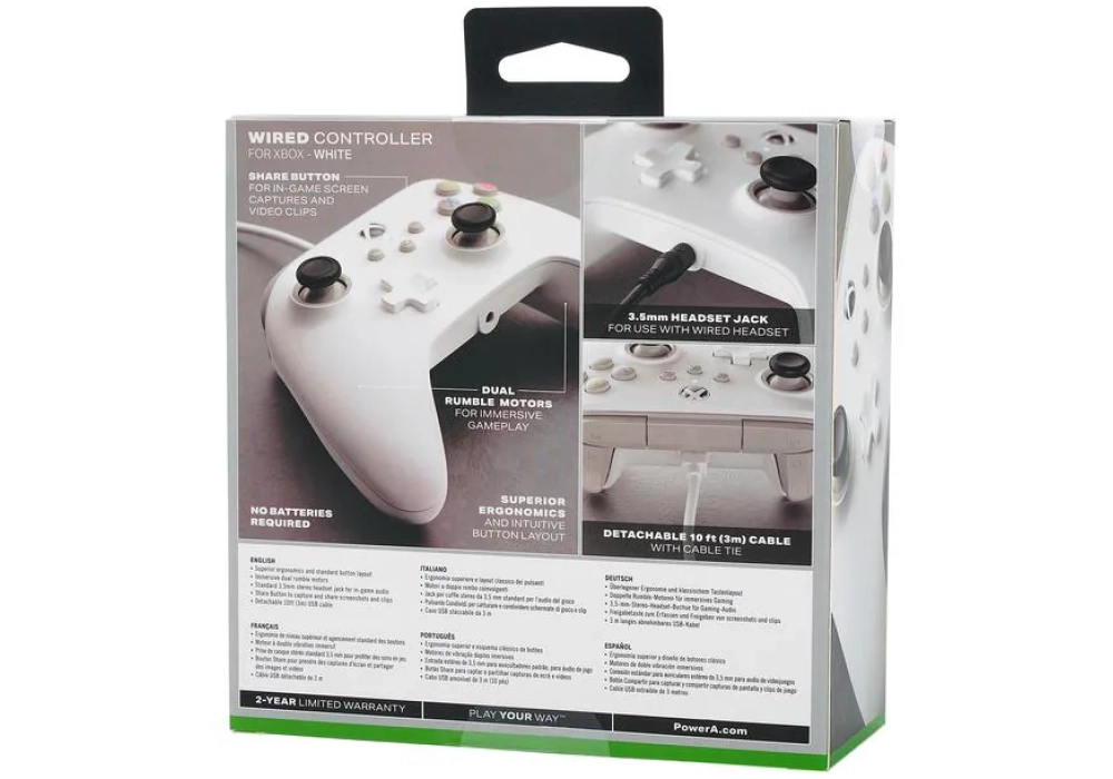 Power A Wired Controller Xbox Blanc