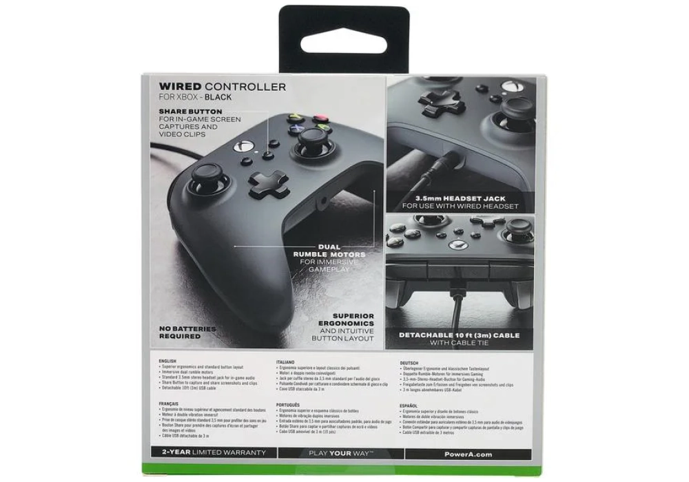 Power A Wired Controller Xbox Noir