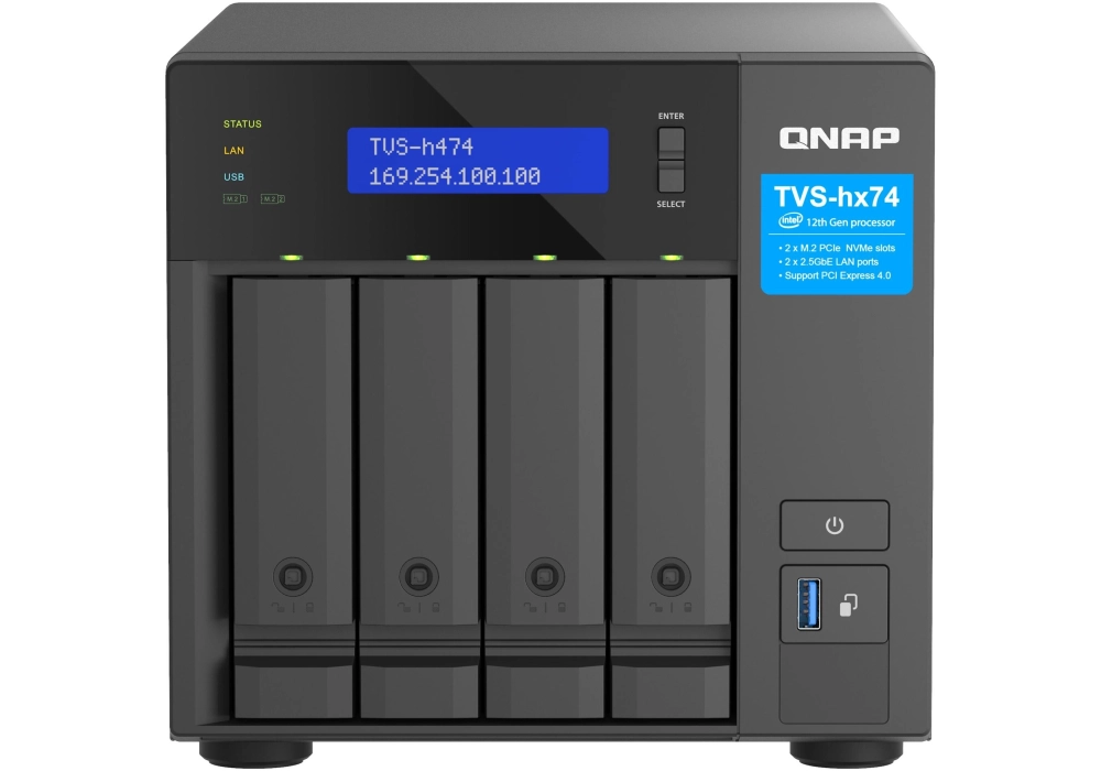 QNAP TVS-h474-PT-8G 4 baies