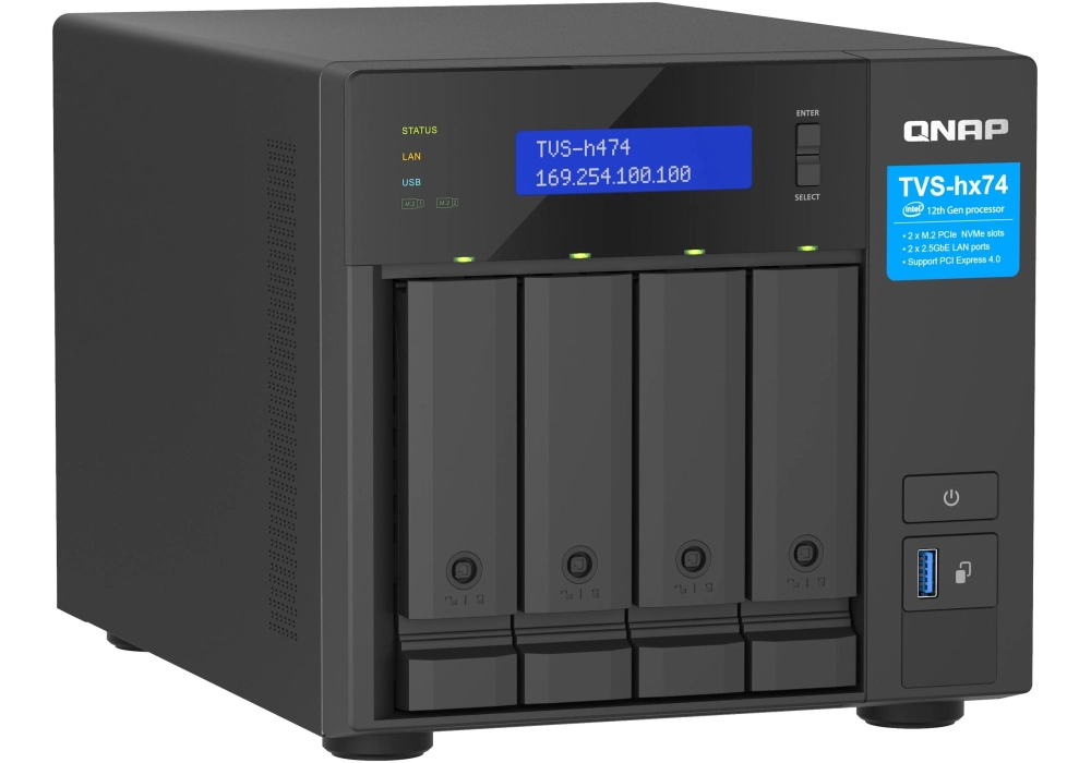 QNAP TVS-h474-PT-8G 4 baies