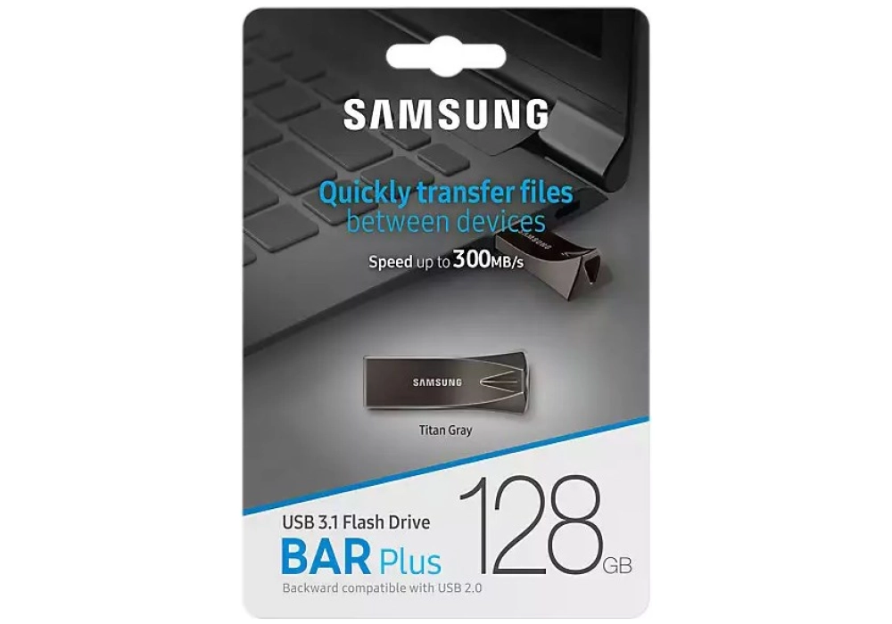 Samsung BAR Plus Flash Drive - 128 GB (Titan Gray)