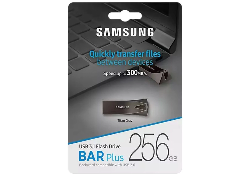 Samsung BAR Plus Flash Drive - 256 GB (Titan Gray)