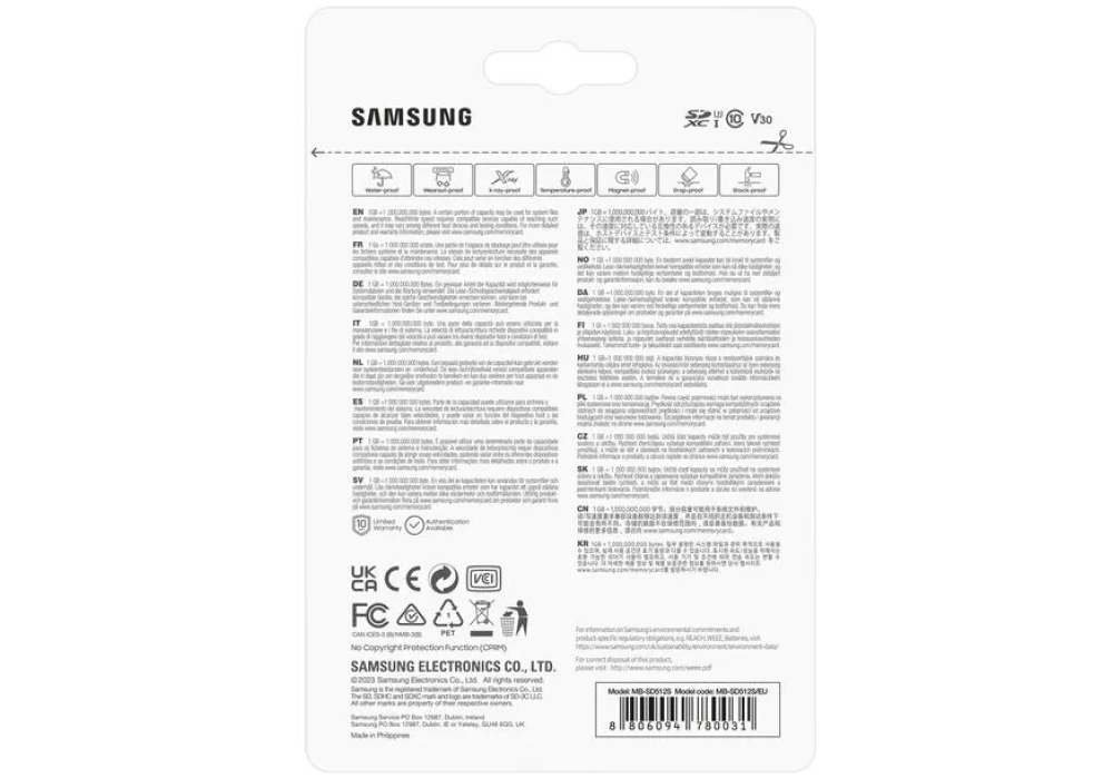 Samsung Carte SDXC Pro Plus (2023) 512 GB