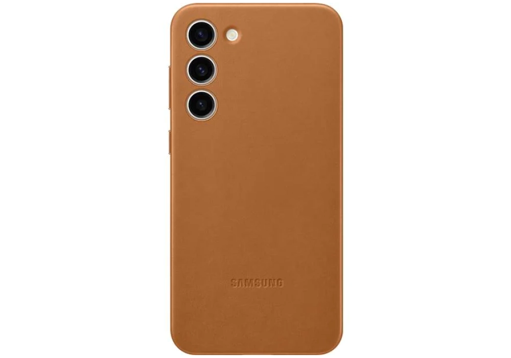 Samsung Coque arrière Leather Galaxy S23+ Marron