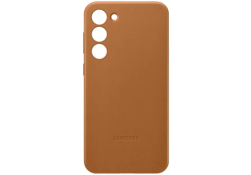 Samsung Coque arrière Leather Galaxy S23+ Marron