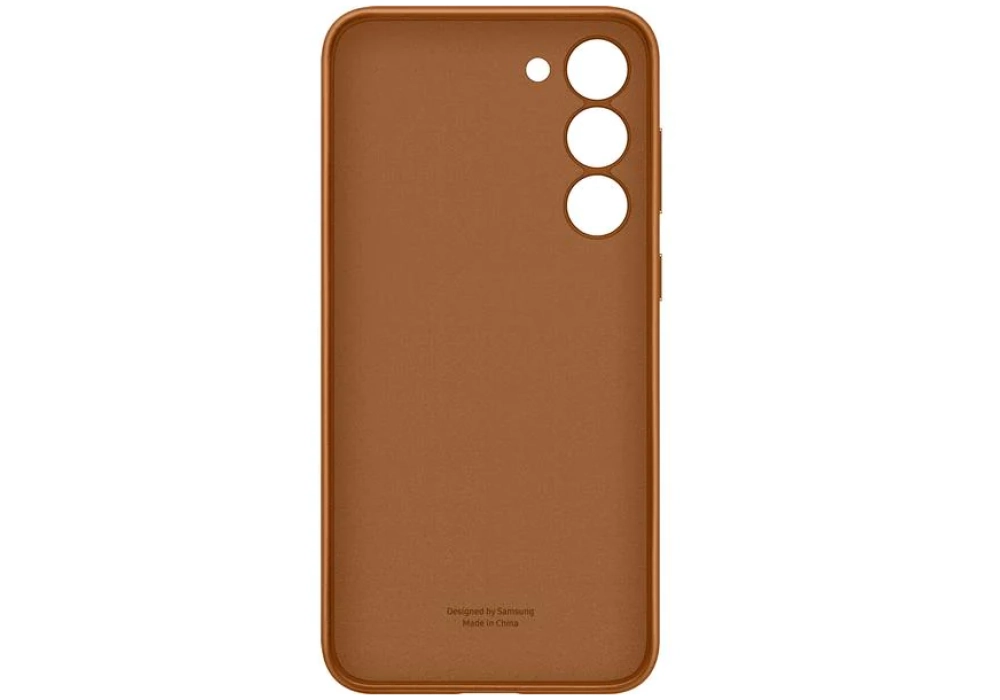 Samsung Coque arrière Leather Galaxy S23+ Marron