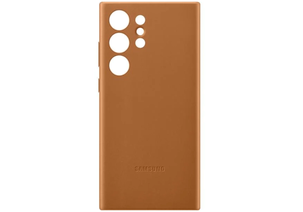 Samsung Coque arrière Leather Galaxy S23 Ultra Marron