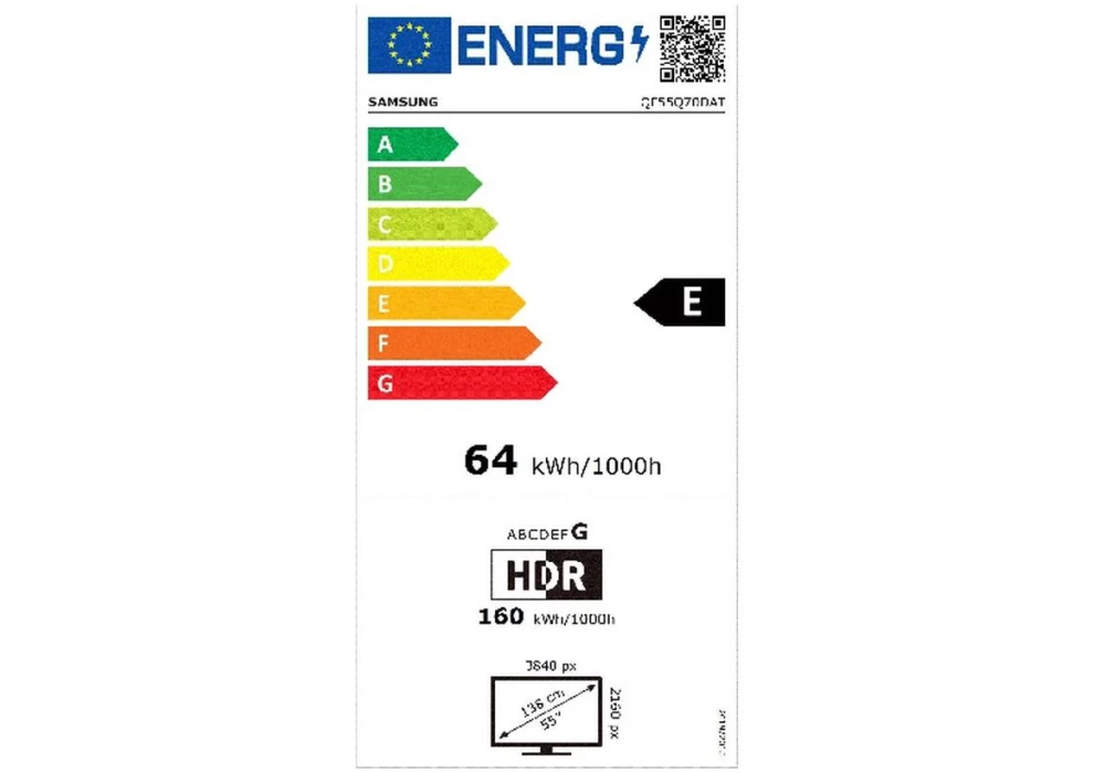 Samsung TV QE55Q70D ATXXN 55", 3840 x 2160 (Ultra HD 4K), QLED