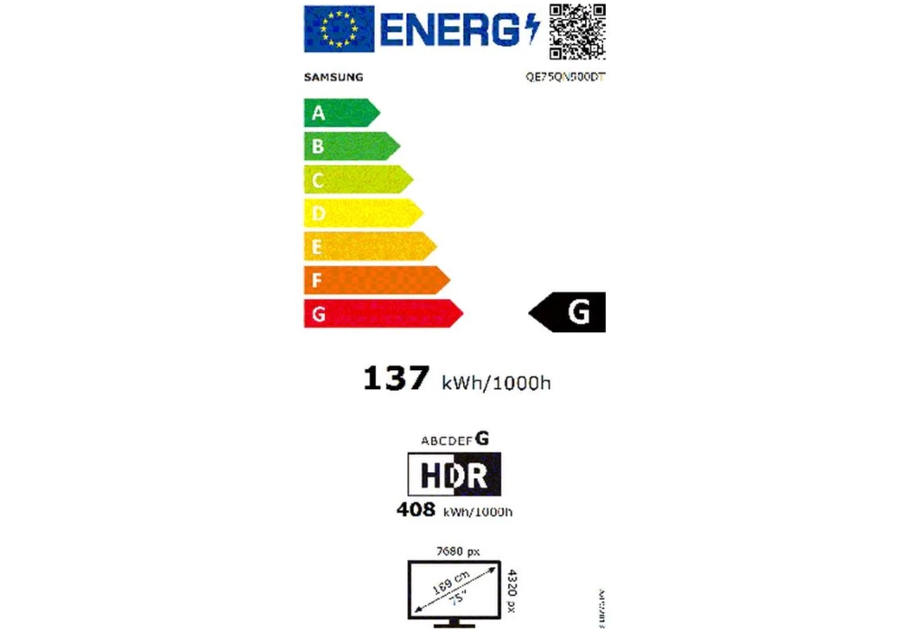 Samsung TV QE75QN900D TXZU 75", 7680 x 4320 (8K UHD), QLED