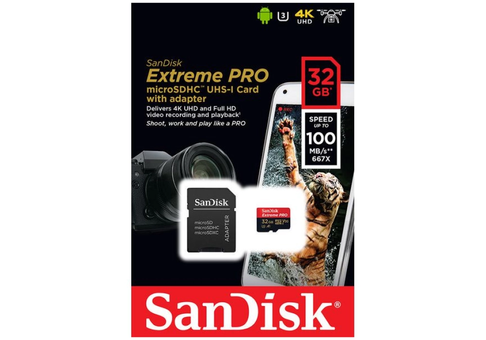 SanDisk Extreme Pro microSDHC UHS-I A1 Class V30 - 32GB