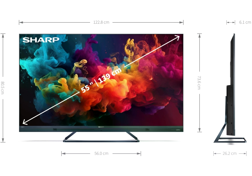 Sharp TV 55FQ5EG 55", 3840 x 2160 (Ultra HD 4K), LED-LCD