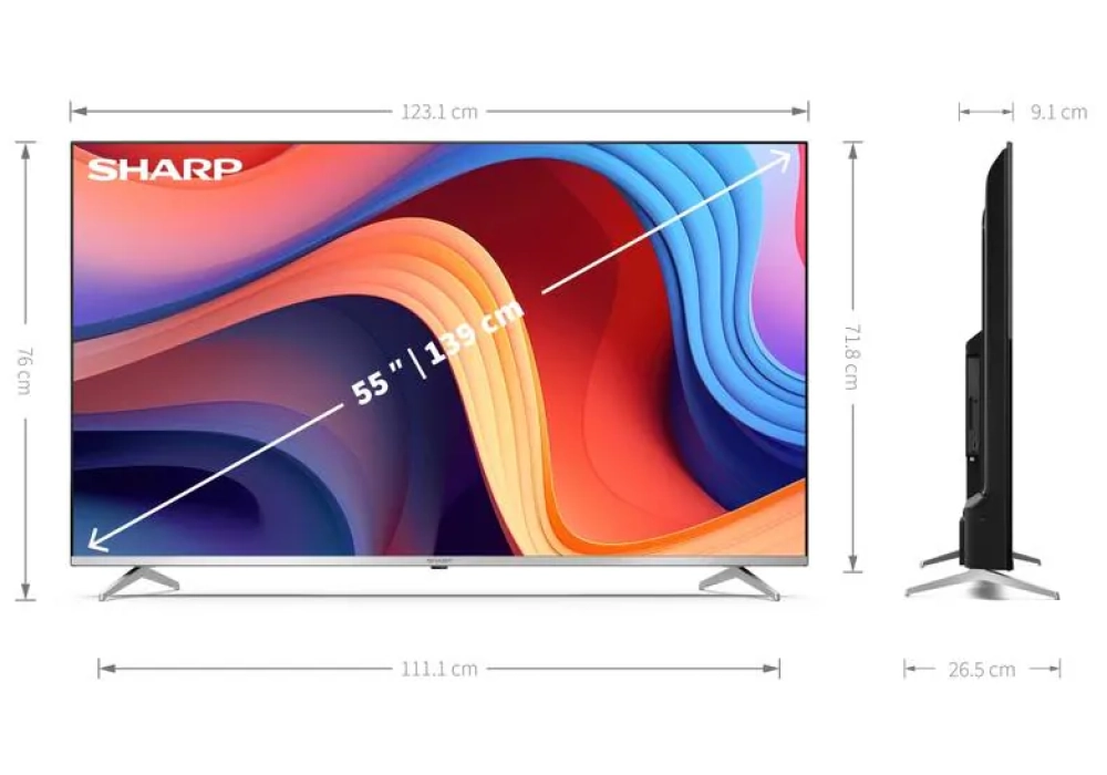 Sharp TV 55GP6260E 55", 3840 x 2160 (Ultra HD 4K), QLED