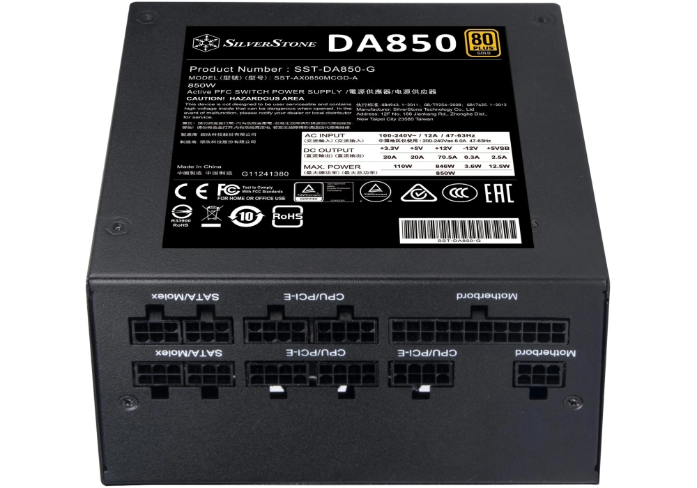 SilverStone Bloc d’alimentation DA850 Gold 850 W