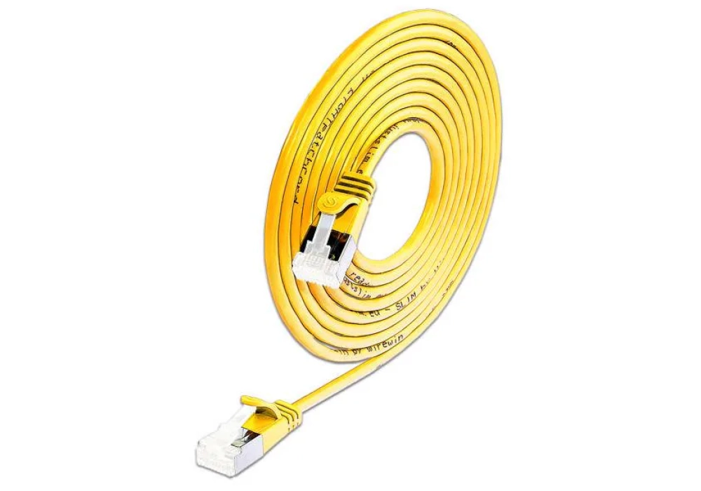 SLIM Câble patch slim  Cat 6A, U/FTP, 0.1 m, Jaune