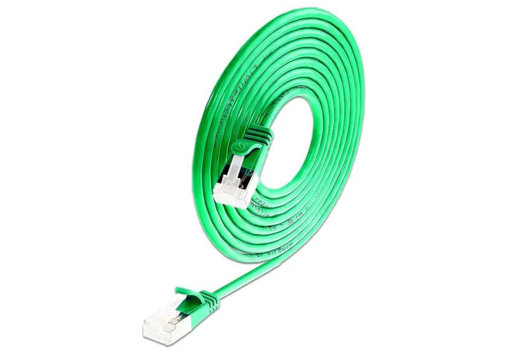 SLIM Câble patch slim  Cat 6A, U/FTP, 0.1 m, Vert