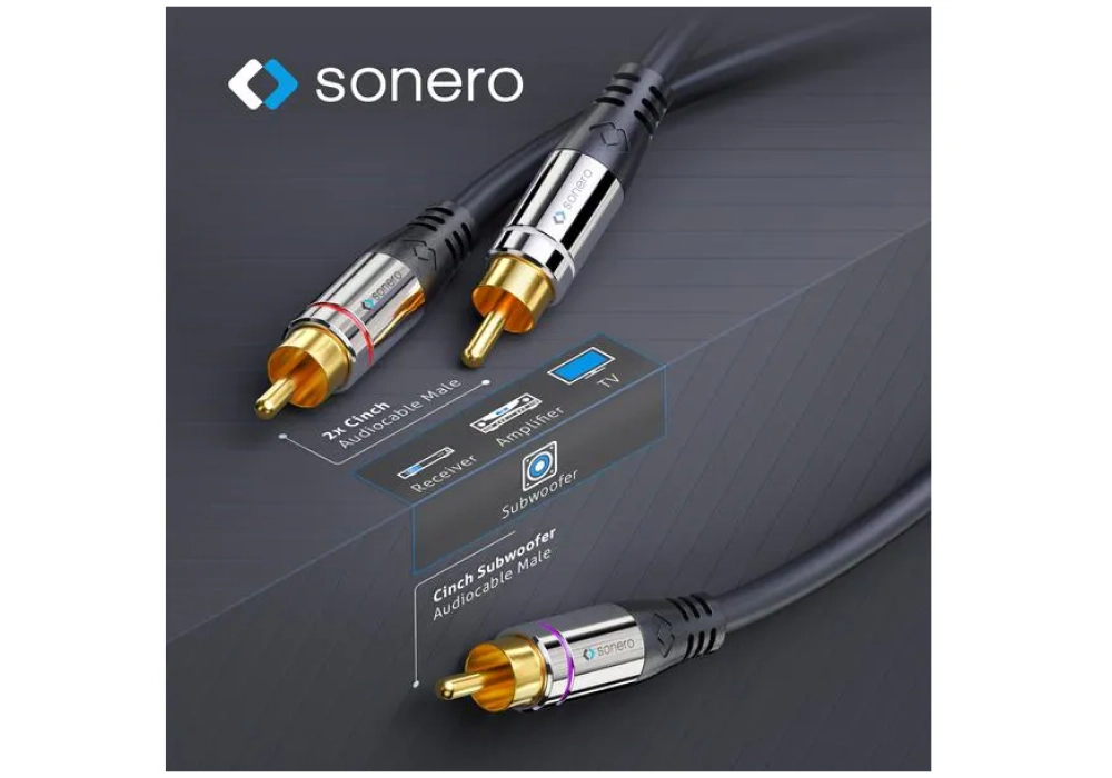 sonero Subwoofer stéréo / Mono Y-Cable Cinch - Cinch 1 m