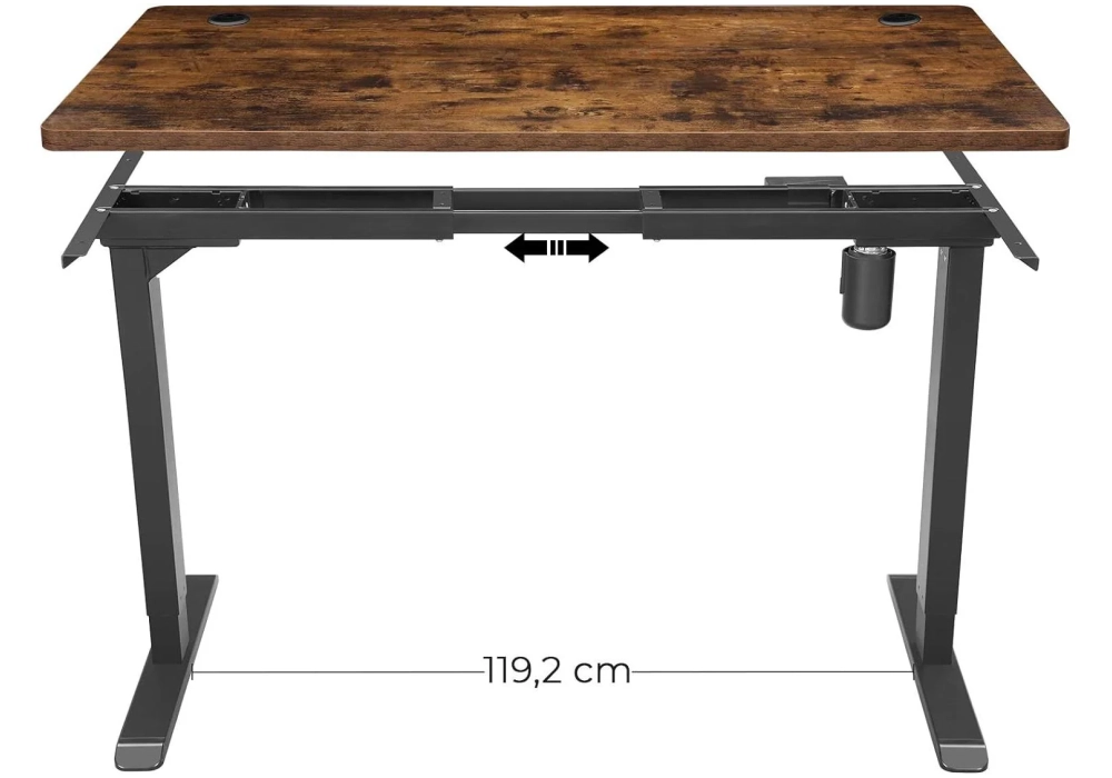 Songmics Plateau de table 140 x 70 x 1.8 cm, brun vintage