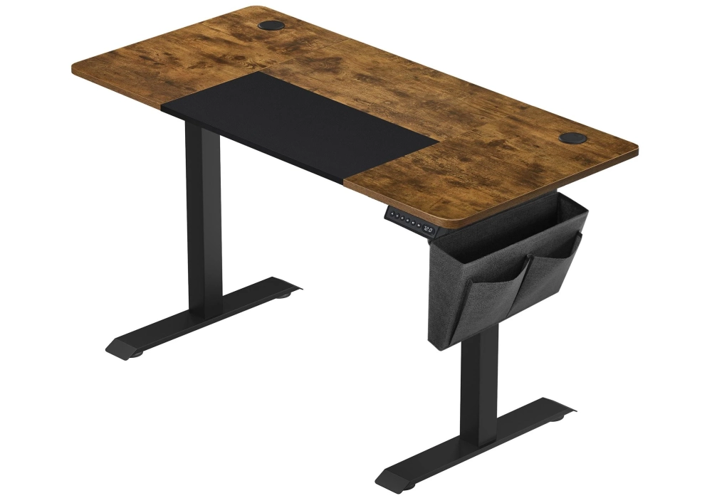 Songmics Table haute 120 x 60 cm, brun vintage-noir