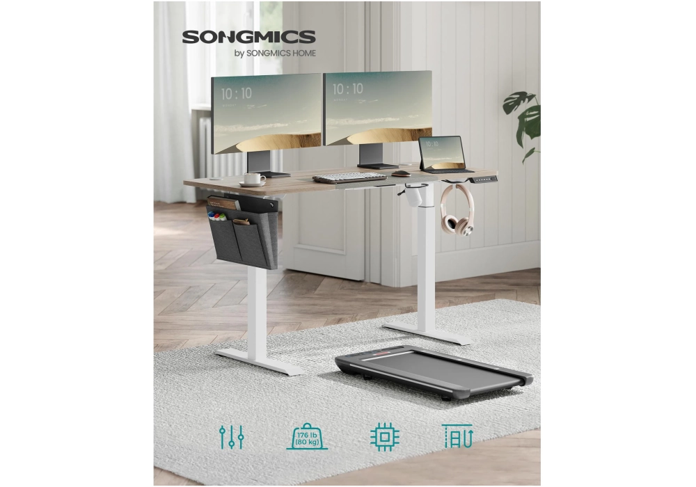 Songmics Table haute 140 x 60 cm, réglable en hauteur