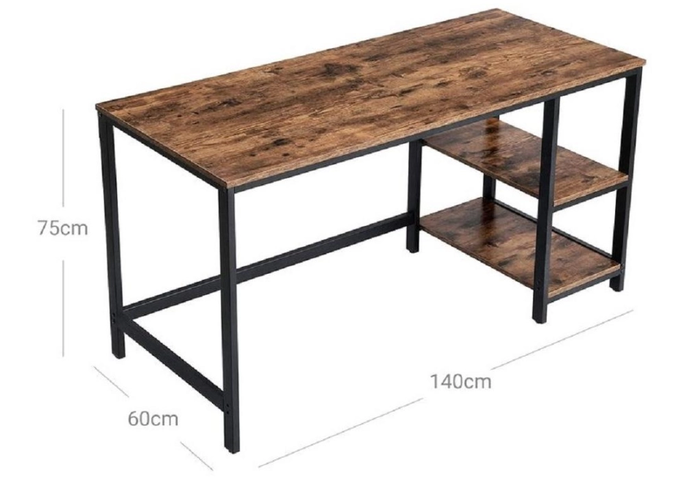 Songmics Table LWD55X Brun vintage-noir