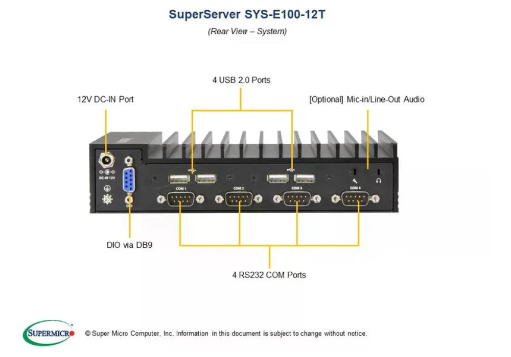 Supermicro Barebone IoT SuperServer E100-12T-C