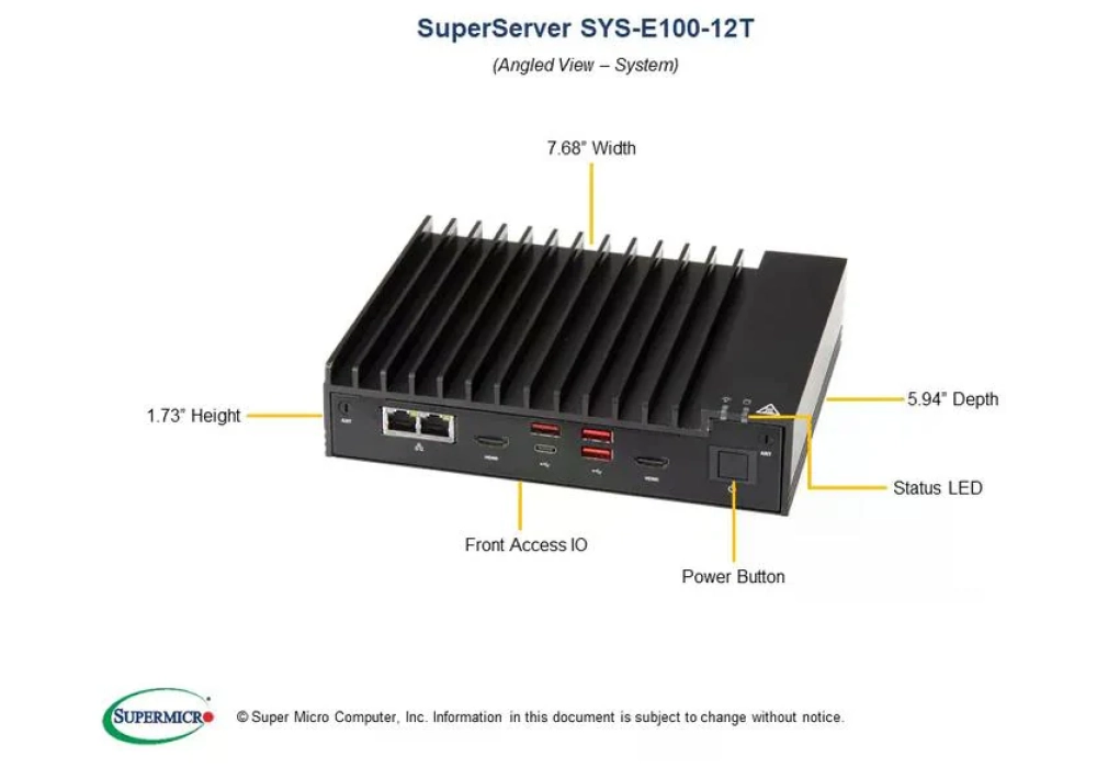 Supermicro Barebone IoT SuperServer E100-12T-E