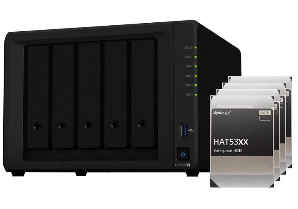 Synology NAS DiskStation DS1522+ 5-bay Synology Enterprise HDD 20 TB