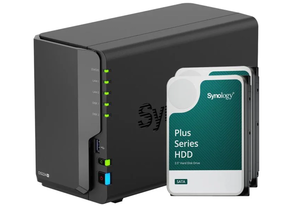 Synology NAS DiskStation DS224+ 2-bay Synology Plus HDD 12 TB