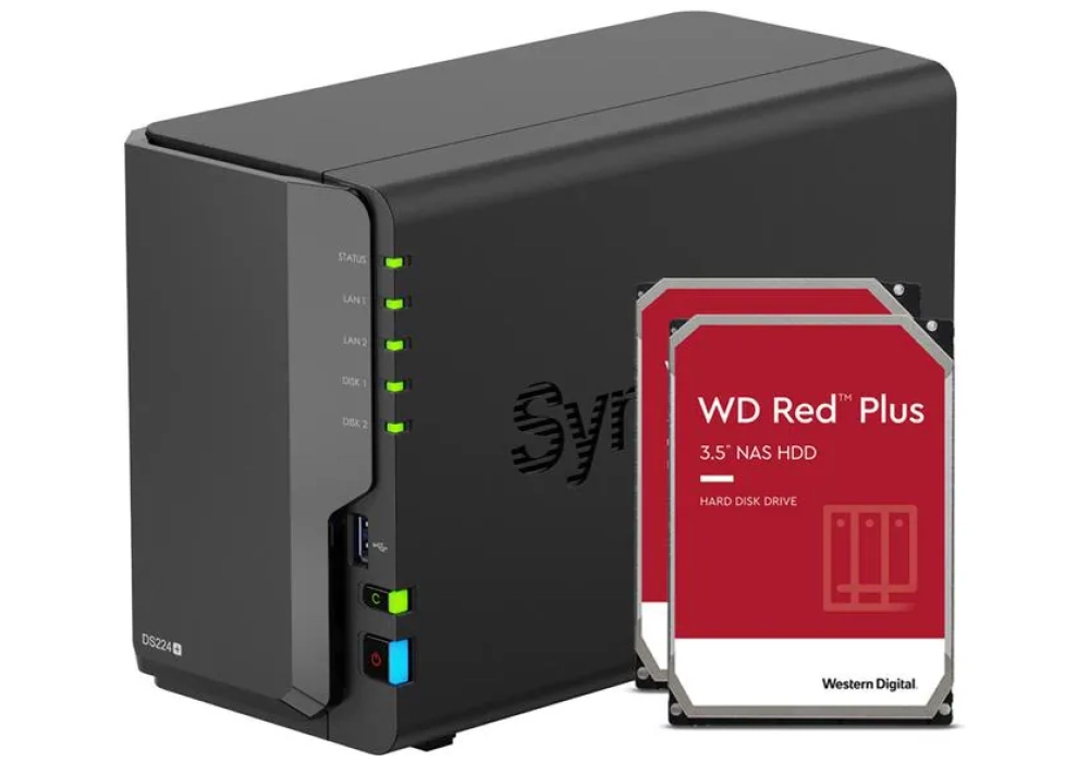 Synology NAS DiskStation DS224+ 2-bay WD Red Plus 12 TB