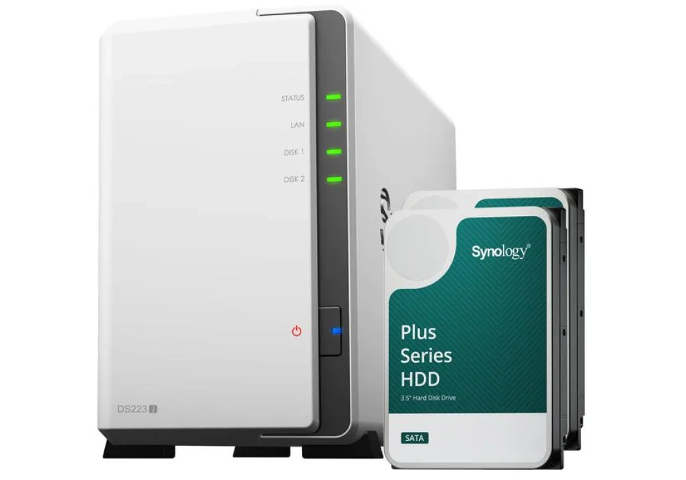 Synology NAS DS223j 2-bay Synology Plus HDD 12 TB