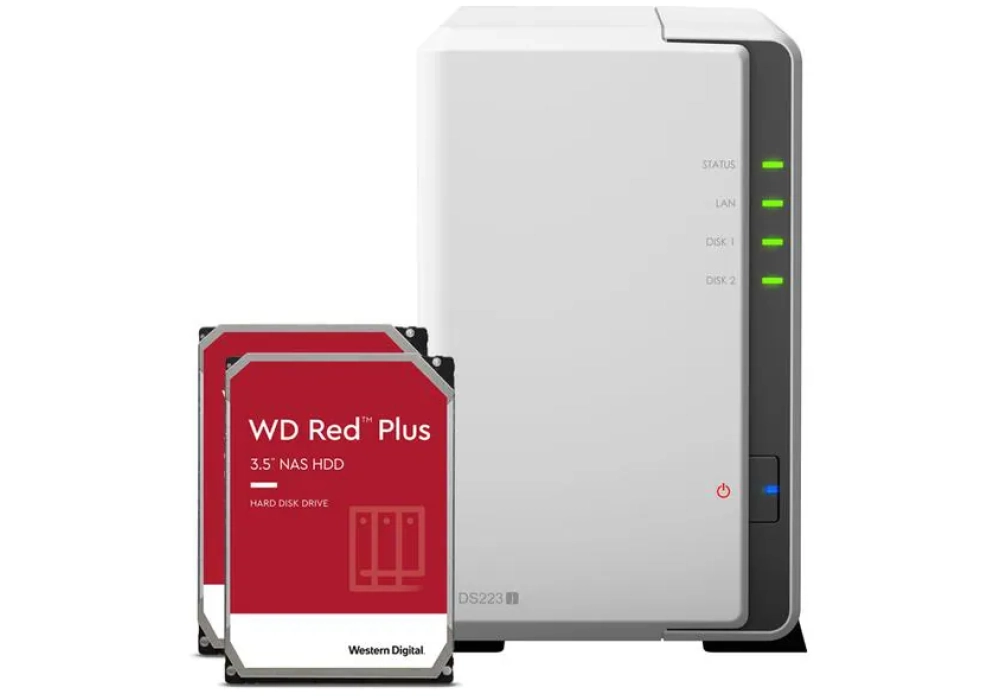 Synology NAS DS223j 2-bay WD Red Plus 12 TB