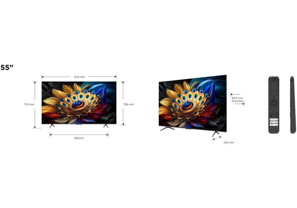 TCL TV 55C655 55", 3840 x 2160 (Ultra HD 4K), QLED