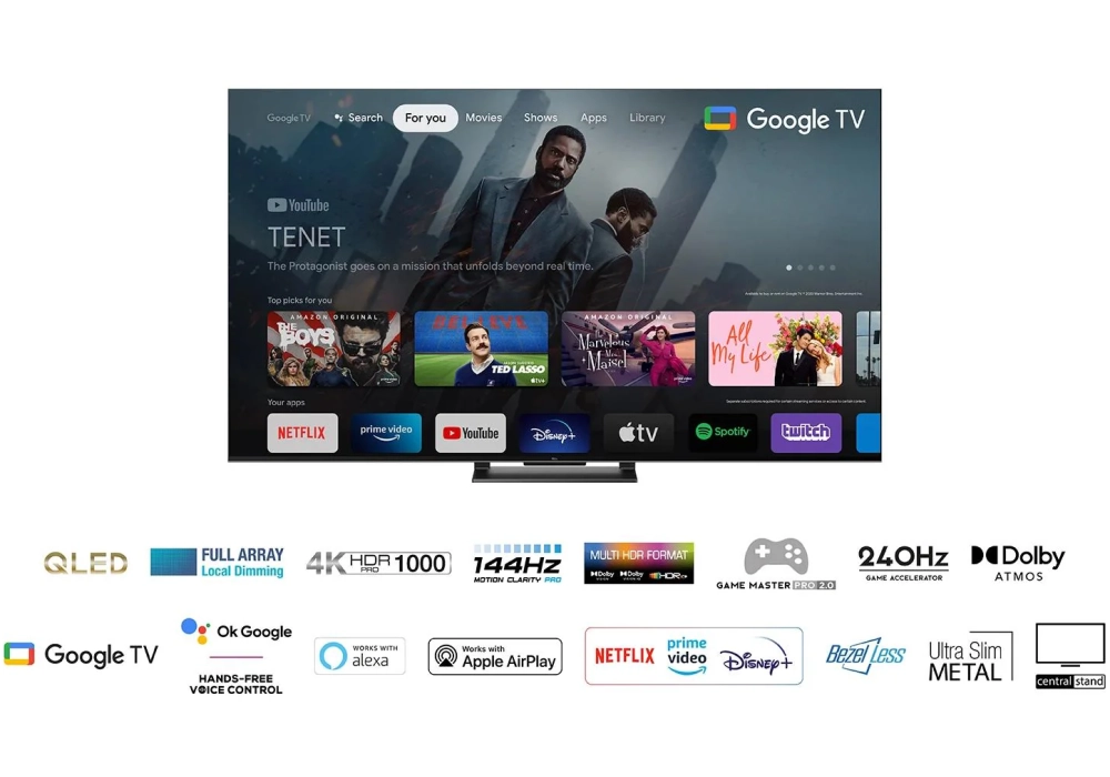 TCL TV 55T8A 55", 3840 x 2160 (Ultra HD 4K), QLED