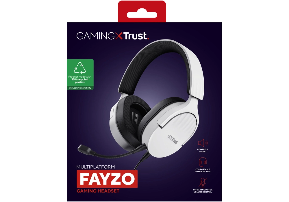 Trust GXT 489W FAYZO Noir/Blanc