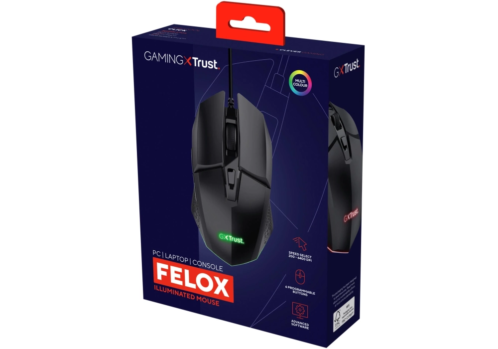 Trust Souris de gaming GXT109 Felox Noir