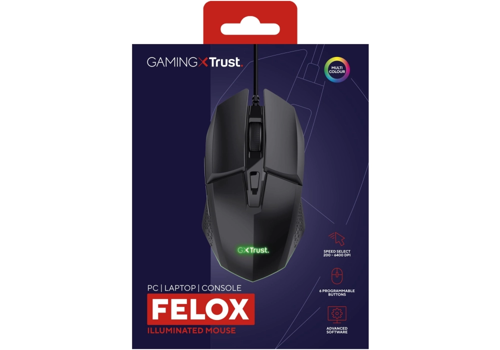 Trust Souris de gaming GXT109 Felox Noir