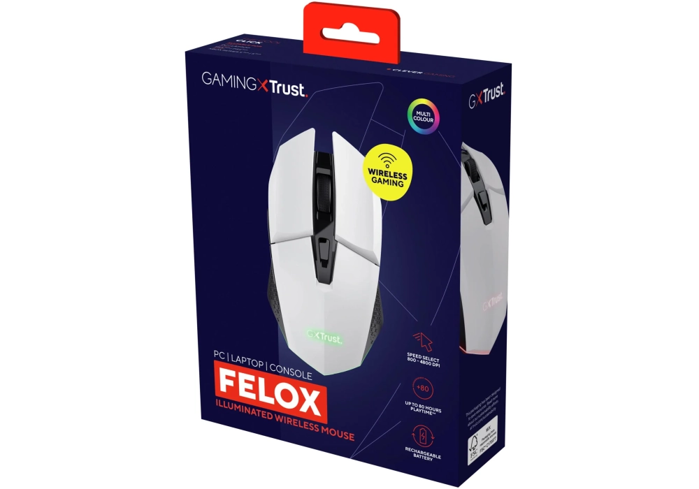 Trust Souris de gaming GXT110 Felox Blanc